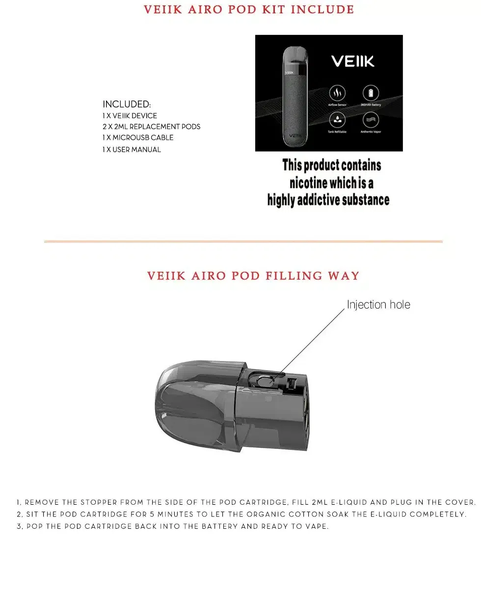 AIRO POD by VEIIK, 2ml Tank